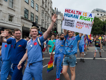 LONDON, UNITED KINGDOM - JULY 06: NHS doctors take part in the Pride in London parade on 0