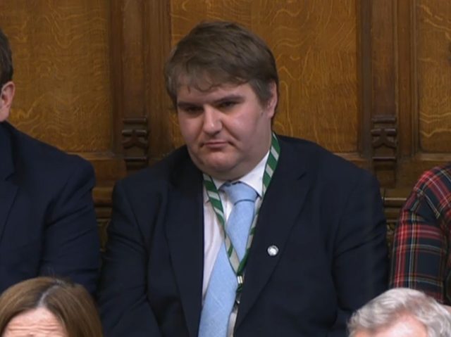 Conservative MP for Bridgend Jamie Wallis during Prime Minister's Questions in the House o