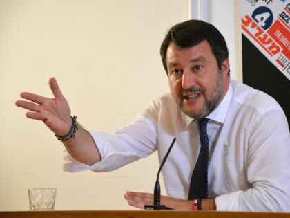 ROME, ITALY - JUNE 07: Italian right-wing leader Matteo Salvini makes a speech on current