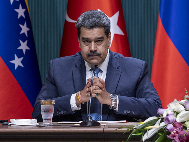 Venezuelan President Nicolas Maduro makes statements during a joint press conference with Turkish President Recep Tayyip Erdogan (not seen) after the bilateral and inter-delegation meetings in Ankara, Turkiye on June 08, 2022. (Photo by Aytac Unal/Anadolu Agency via Getty Images)