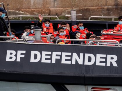 DOVER, ENGLAND - JUNE 24: Border Force boat Defender escorted 60 migrants back to dover th