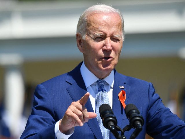 US President Joe Biden speaks during an event commemorating the passage of the Safer Commu