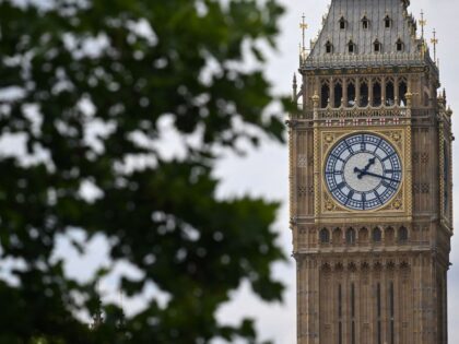 One of the clockfaces on the Elizabeth Tower, more commonly known as Big Ben, from the name of a bell inside, is pictured near at the Houses of Parliament in Westminster, central London on July 13, 2022. - Britain's ruling Conservative party was Wednesday to winnow down the eight candidates …