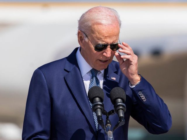 13 July 2022, Israel, Lod: US President Joe Biden delivers a speech upon landing at Ben Gurion Airport for a state visit to Israel, his first stop on his first tour of the Middle East since he was inaugurated president in January 2021. Photo: Ilia Yefimovich/dpa (Photo by Ilia Yefimovich/picture …