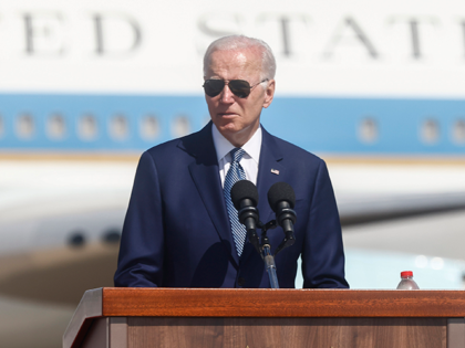 US President Joe Biden, speaks during an arrival ceremony at Ben Gurion International Airport in Tel Aviv, Israel, on Wednesday, July 13, 2022. President Biden will seek to salvage relations with Saudi Arabia during a Mideast trip that risks political embarrassment unless near-record US gasoline prices swiftly come back to …