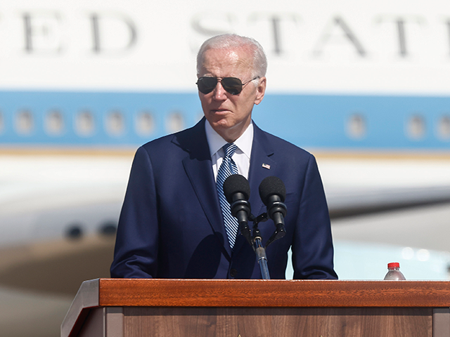 US President Joe Biden, speaks during an arrival ceremony at Ben Gurion International Airport in Tel Aviv, Israel, on Wednesday, July 13, 2022. President Biden will seek to salvage relations with Saudi Arabia during a Mideast trip that risks political embarrassment unless near-record US gasoline prices swiftly come back to Earth. Photographer: Kobi Wolf/Bloomberg via Getty Images