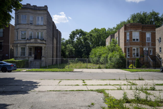The 1500 block of South Christiana Avenue in Chicago&apos;s North Lawndale neighborhood, seen on Monday, July 18, 2022, was cited in a new study about redlining from the Cook County Treasurer&apos;s Office. (E. Jason Wambsgans/Chicago Tribune/Tribune News Service via Getty Images)