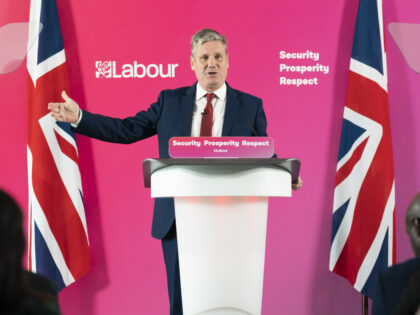 Labour leader Sir Keir Starmer delivers a speech on Labour's plans for growing the UK economy, at the Spine building, Paddington Village, as part of a two day visit to Liverpool. Picture date: Monday July 25, 2022. (Photo by Danny Lawson/PA Images via Getty Images)