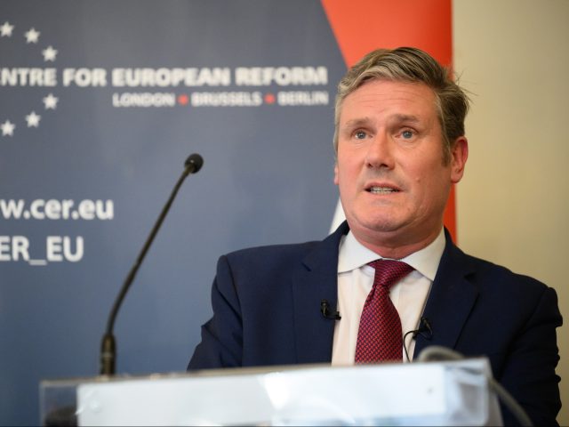 LONDON, ENGLAND - JULY 04: Keir Starmer, leader of the Labour Party gives a speech to guests at an event hosted by the Centre For European Reform on July 4, 2022 in London, England. Starmer's speech laid out his plan to "make Brexit work" instead of seeking to rejoin the …