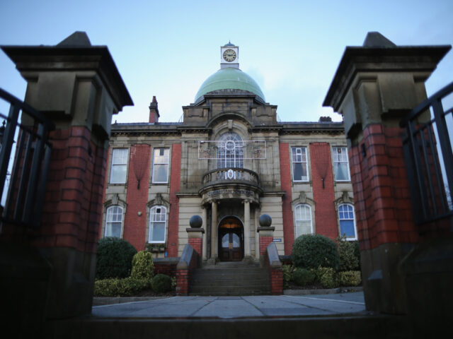 OLDHAM, ENGLAND - NOVEMBER 24: The Victorian splendour of Chadderton Town Hall in Oldham w