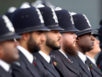 LONDON, UNITED KINGDOM - NOVEMBER 03: (EMBARGOED FOR PUBLICATION IN UK NEWSPAPERS UNTIL 48 HOURS AFTER CREATE DATE AND TIME) Graduating Officers take part in the Metropolitan Police Service Passing Out Parade for new recruits at the Metropolitan Police Service Training College, Hendon on November 3, 2017 in London, England. …