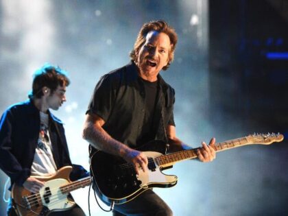 INGLEWOOD, CALIFORNIA: In this image released on May 2, Eddie Vedder performs onstage duri