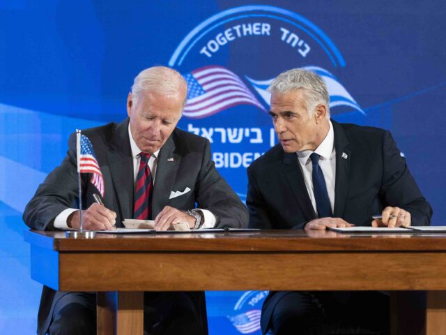 Joe Biden and Yair Lapid (Evan Vucci / Associated Press)