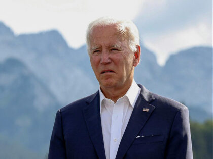 US President Joe Biden looks on as he attends the first day of the G7 leaders' summit held at Elmau Castle, southern Germany on June 26, 2022. (Photo by LUKAS BARTH / POOL / AFP) (Photo by LUKAS BARTH/POOL/AFP via Getty Images)