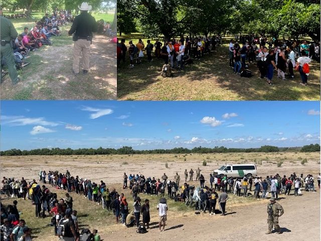 Large Migrant groups overwhelming Texas Border Patrol sectors. (U.S. Border Patrol/Del Rio Sector)