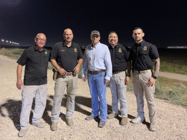 Adam Laxalt with Border Patrol Union members and NBPC President Brandon Judd. (Courtesy Ad