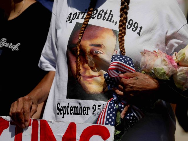 Mourner Gascon recall (Gary Coronado / Los Angeles Times via Getty Images)