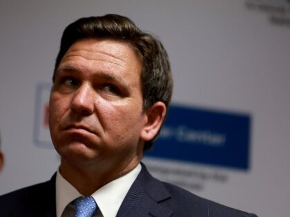Florida Gov. Ron DeSantis speaks during a press conference at the University of Miami Heal