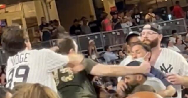 WATCH: Yankees fans fight as they play