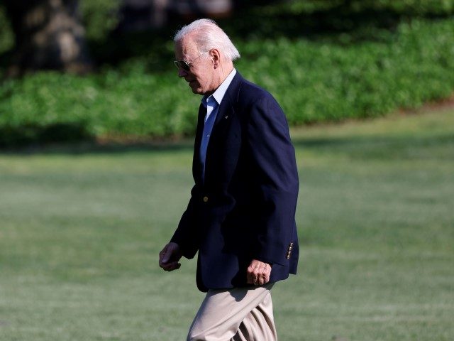 President Joe Biden returns to the White House in Washington, DC, after attending summits in Germany and Spain, on June 30, 2022. (Ting Shen/Xinhua via Getty Images)