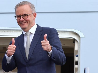 CANBERRA, AUSTRALIA - MAY 23: Prime Minister Anthony Albanese stands with newly appointed