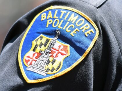 BALTIMORE, MD - JUNE 19: The Baltimore City police logo on a shirt before a baseball game between the Tampa Bay Rays and the Baltimore Orioles at Oriole Park at Camden Yards on June 19, 2022 in Baltimore, Maryland. (Photo by Mitchell Layton/Getty Images)