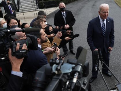 WASHINGTON, DC - FEBRUARY 17: U.S. President Joe Biden speaks to members of the press prio
