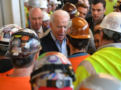 Democratic presidential candidate Joe Biden meets workers and discusses gun rights as he t