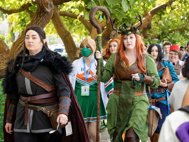 SAN DIEGO, CALIFORNIA - JULY 23: Cosplayers are seen at Comic-Con International on July 23