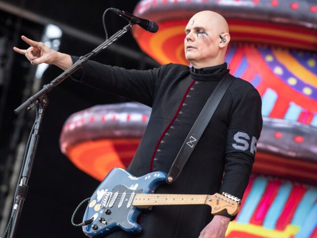 CASTLE DONINGTON, ENGLAND - JUNE 16: Billy Corgan of Smashing Pumpkins performs on stage o