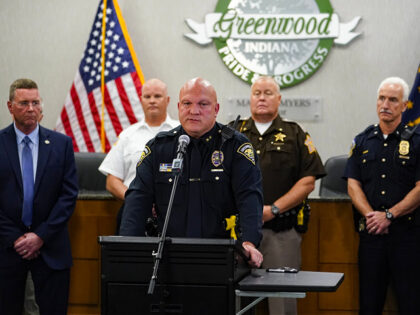 Greenwood Police Chief James Ison speak during a press conference at the Greenwood City Ce
