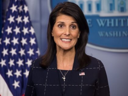 Nikki Haley, United States Ambassador to the United Nations, answers questions from reporters at the White House press briefing in the James S. Brady Press Briefing Room of the White House, on Monday, April 24, 2017. (Photo by Cheriss May) (Photo by Cheriss May/NurPhoto via Getty Images)