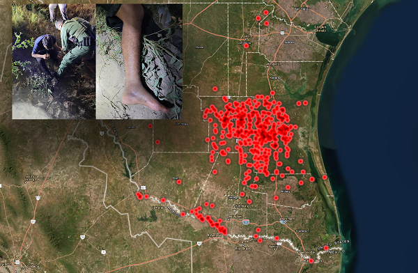 Migrant rescued after snake bite in Brooks County, Texas. (U.S. Border Patrol/Rio Grande Valley Sector)