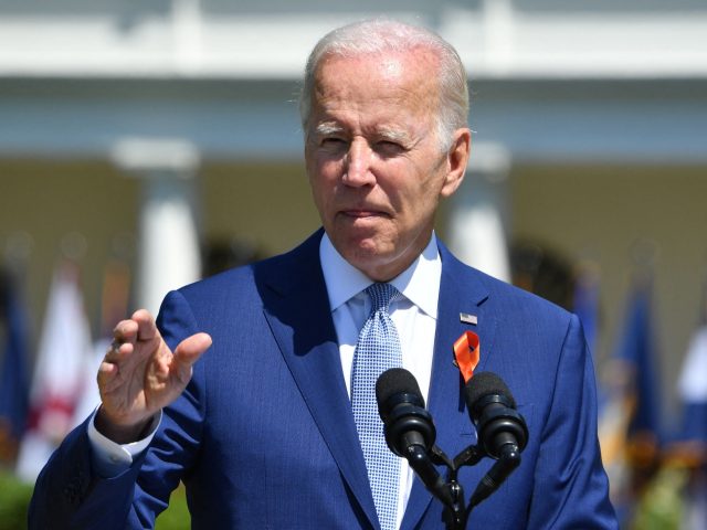 US President Joe Biden speaks during an event commemorating the passage of the Safer Commu