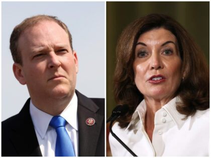 Rep. Lee Zeldin (R-NY), left, and Gov. Kathy Hochul (D-NY) (Photos: Kevin Dietsch, Michael M. Santiago/Getty Images)