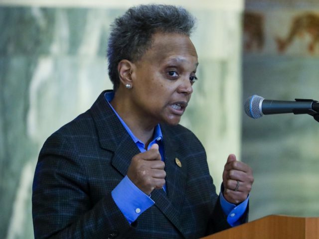 Chicago Mayor Lori Lightfoot speaks at an event to announce funding for the Chicago Shorel