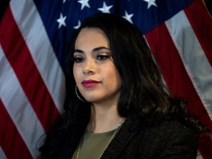 UNITED STATES - MAY 17: Congressional candidate from Texas Mayra Flores participates in the news conference to announce the formation of the Hispanic Leadership Trust at the Republican National Committee headquarters in Washington on Tuesday, May 17, 2022. (Bill Clark/CQ-Roll Call, Inc via Getty Images)