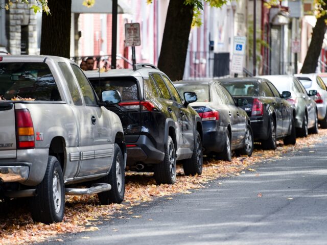 Reading, PA - November 11: Cars parked in the 200 block of South 4th street in Reading Thursday afternoon November 11, 2021. (Photo by Ben Hasty/MediaNews Group/Reading Eagle via Getty Images)