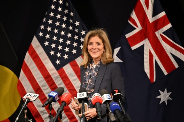 Newly appointed US Ambassador to Australia Caroline Kennedy arrives as Washington is stepp