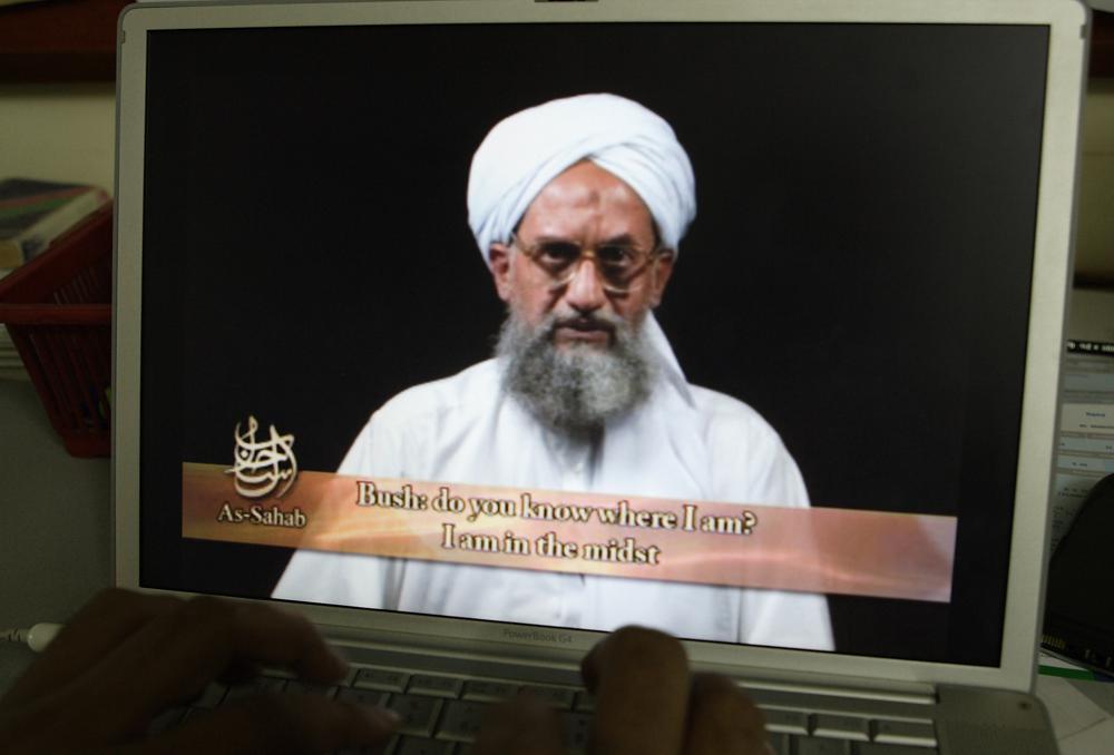 FILE - As seen on a computer screen from a DVD created by Al-Sahab production, Ayman al-Zawahri of al-Qaeda speaks on June 20, 2006 in Islamabad, Pakistan.  Al-Zawahri, the supreme leader of al-Qaida, was killed by the US over the weekend in Afghanistan.  President Joe Biden will speak about the operation from the White House in Washington on Monday evening, August 1, 2022.  (AP Photo/BKBangash, File)