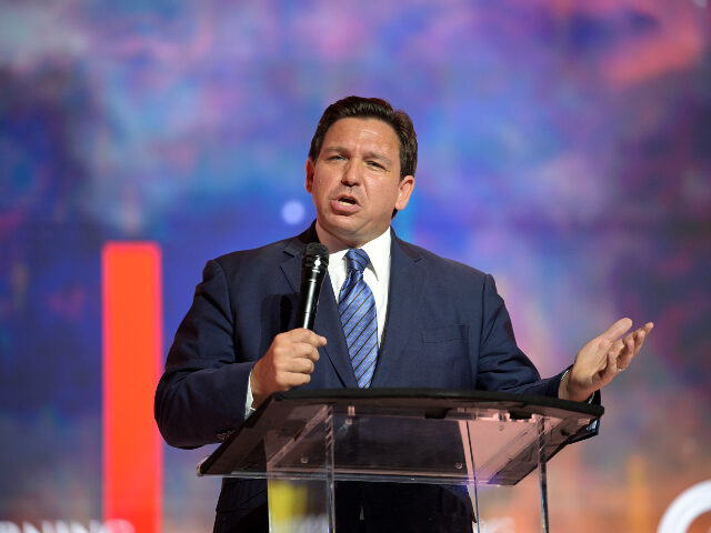 Florida Gov. Ron DeSantis addresses attendees during the Turning Point USA Student Action