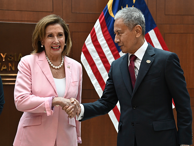 This handout photo taken and released by Malaysia’s Department of Information, U.S. House Speaker Nancy Pelosi, left, meets with Malaysia Parliament speaker Azhar Azizan Harun at the parliament house in Kuala Lumpur, Tuesday, Aug. 2, 2022. Pelosi arrived in Malaysia on Tuesday for the second leg of an Asian tour …