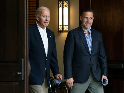 President Joe Biden and his son Hunter Biden leave Holy Spirit Catholic Church in Johns Is