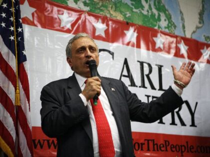 Republican gubernatorial candidate Carl Paladino speaks to his supporters at American Defense Systems, October 26, 2010, in Hicksville, NY. Republican and Tea Party favorite, Carl Paladino is campaigning for the top seat in Albany against his opponent, Democrat Andrew Cuomo. (Photo by Hiroko Masuike/Getty Images)