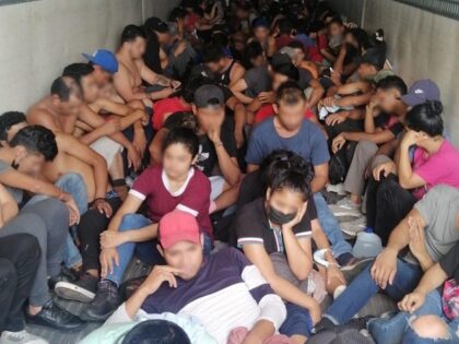 Mexican authorities find 150 migrants locked in tractor-trailer bound for the Texas border. (U.S. Border Patrol/Del Rio Sector)
