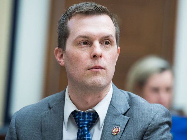 UNITED STATES - MARCH 6: Rep. Jared Golden, D-Maine, appears during a House Armed Services Committee hearing titled "External Perspectives on Nuclear Deterrence Policy and Posture;" in the Rayburn Building on Wednesday, March 6, 2019. (Photo by Tom Williams/CQ Roll Call)