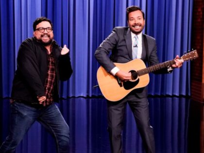 THE TONIGHT SHOW STARRING JIMMY FALLON -- Episode 1082 -- Pictured: (l-r) Comedian Horatio Sanz and host Jimmy Fallon during "This Guy Gets It" on June 17, 2019 -- (Photo by: Andrew Lipovsky/NBCU Photo Bank/NBCUniversal via Getty Images via Getty Images)