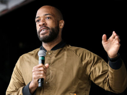 MILWAUKEE, WISCONSIN - JUNE 19: Wisconsin Lieutenant Governor Mandela Barnes speaks to the crowd during the 48th Annual Juneteenth Day Festival on June 19, 2019 in Milwaukee, Wisconsin. (Photo by Dylan Buell/Getty Images for VIBE)