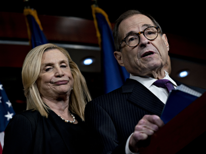 Representative Jerry Nadler, a Democrat from New York and chairman of the House Judiciary Committee, speaks as Representative Carolyn Maloney, a Democrat from New York and acting chairwoman of the House Oversight Committee, left, listens during a news conference on Capitol Hill in Washington, D.C., U.S., on Thursday, Oct. 31, …