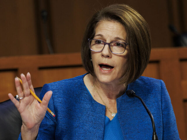 Senator Catherine Cortez Masto, a Democrat from Nevada, speaks during a Senate Banking, Ho